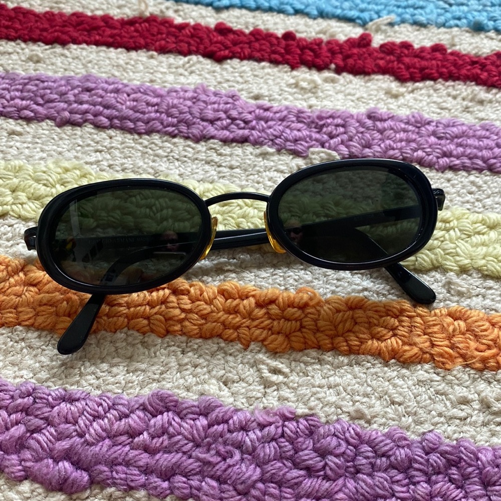 Giorgio Armani Black and Gold Sunglasses